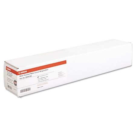 Canon Water Resistant Matte Canvas Paper Roll, 24 mil, 24" x 40 ft, Matte White 0849V39604